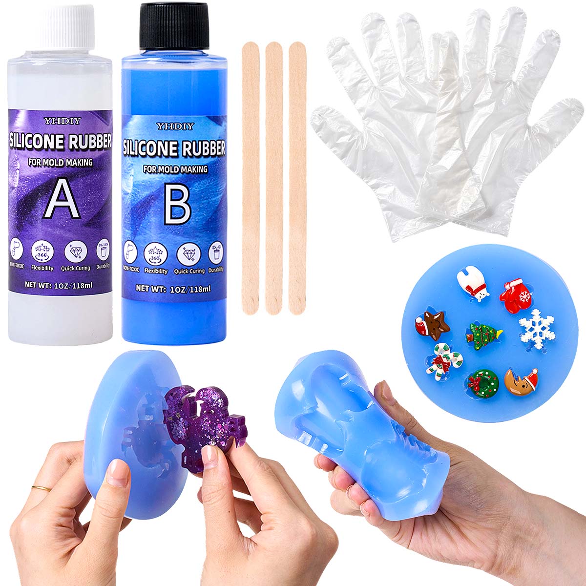 Soap Making Kit - 118ml/296ml Silicone Mold Making Kit for