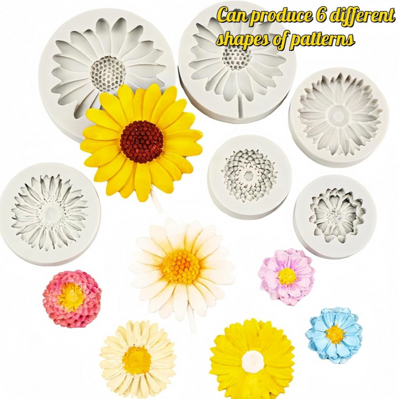 6 Pieces，Sunflower Daisy Silic - Soap Making Kit ulasan dan harga