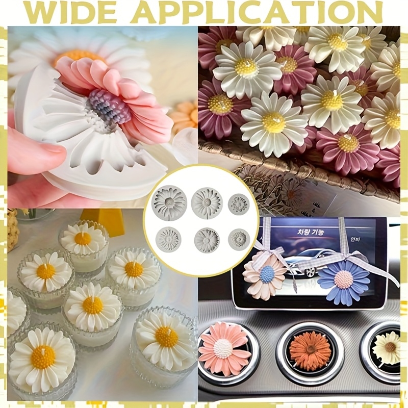6 Pieces，Sunflower Daisy Silic - Soap Making Kit ulasan dan harga