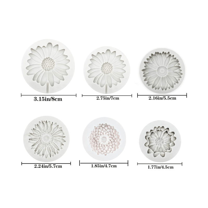 6 Pieces，Sunflower Daisy Silic - Soap Making Kit ulasan dan harga