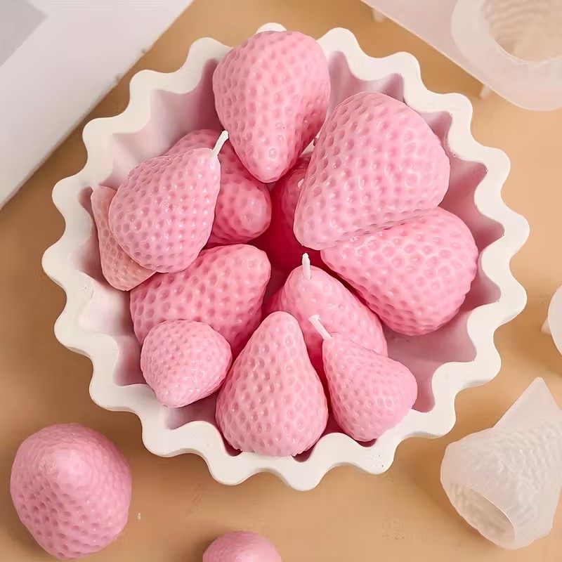 Strawberry Silicone Candle Mol - Soap Making Kit ulasan dan harga
