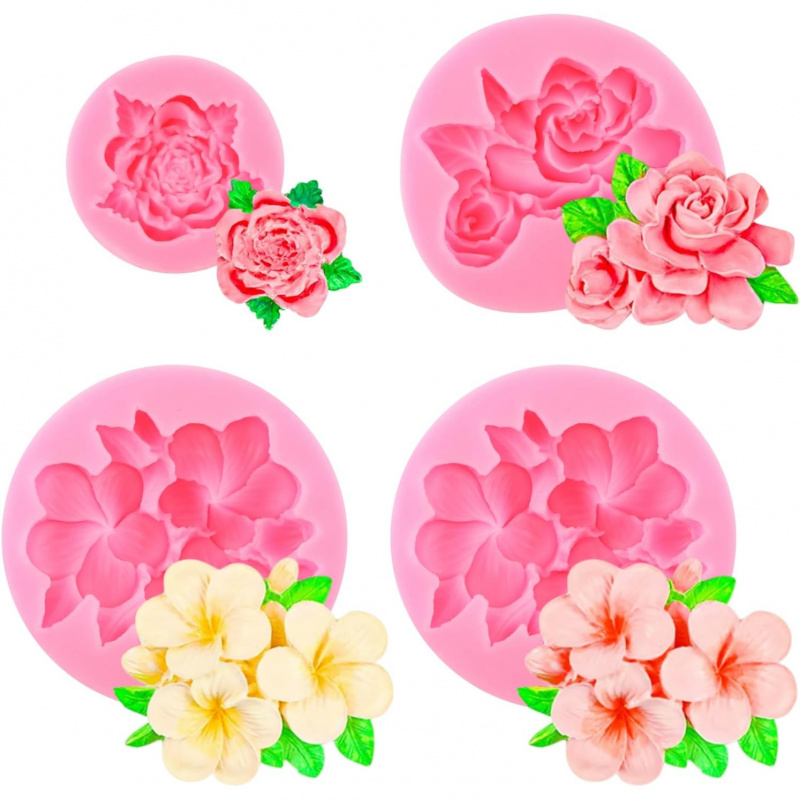 4 Floral Silicone Mold Set，3D  - Soap Making Kit Amazon ulasan dan harga
