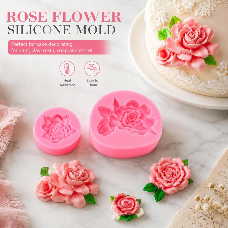 4 Floral Silicone Mold Set，3D  - Soap Making Kit Amazon ulasan dan harga