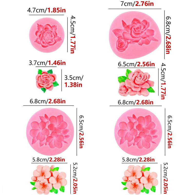 4 Floral Silicone Mold Set，3D  - Soap Making Kit Amazon ulasan dan harga