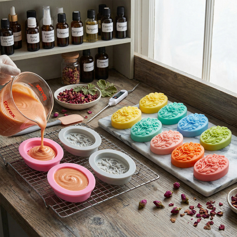 4 Silicone mold with flower sh - Soap Making Kit ulasan dan harga