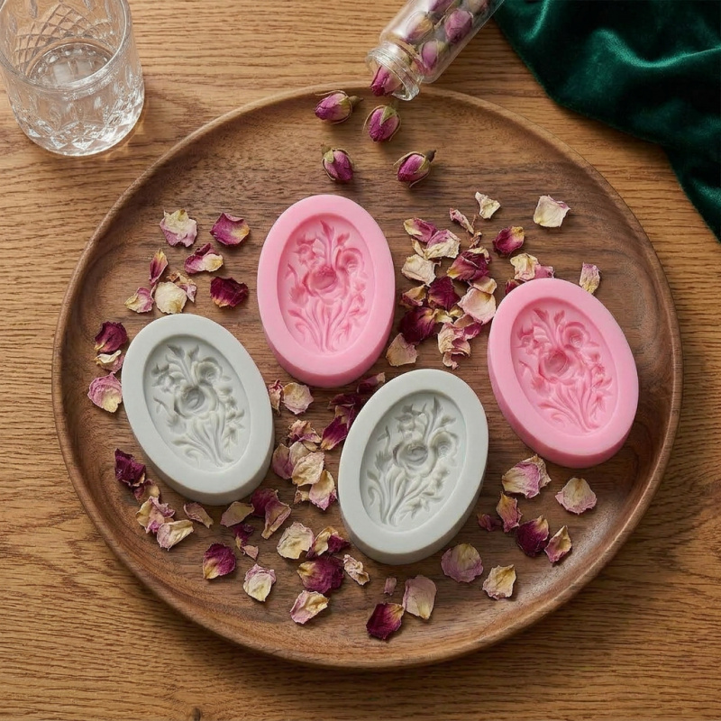 4 Silicone mold with flower sh - Soap Making Kit ulasan dan harga
